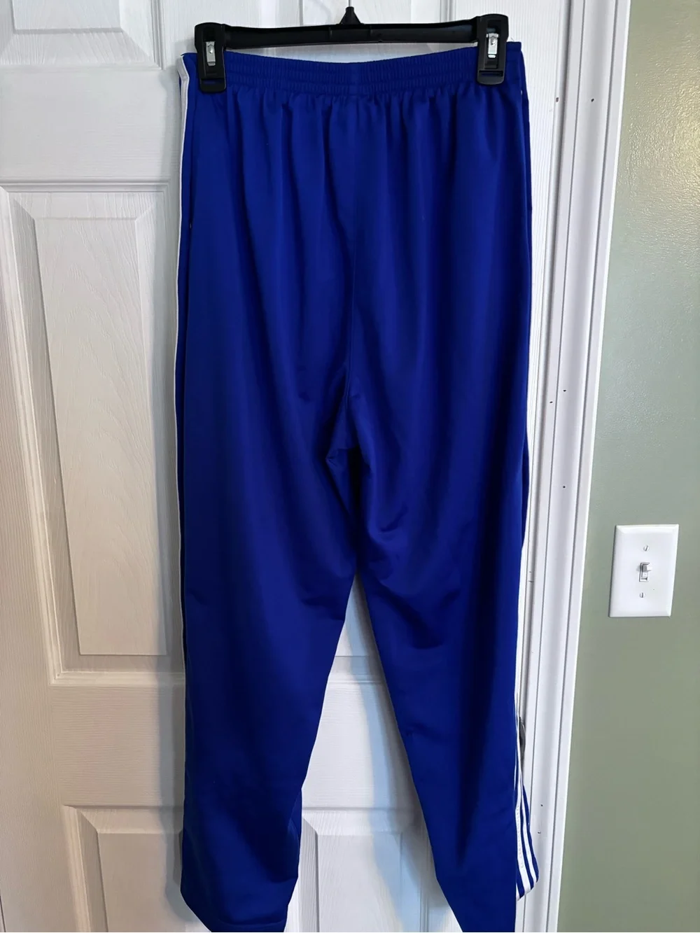 adidas Blue Athletic Track Pants with White Logo